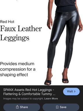 NWT SPANX Black Faux Leather Leggings